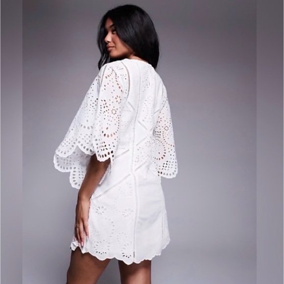 AllSaints Dresses & Skirts - Allsaints Luci Eyelet Embroidered White Cotton Minidress Size 8